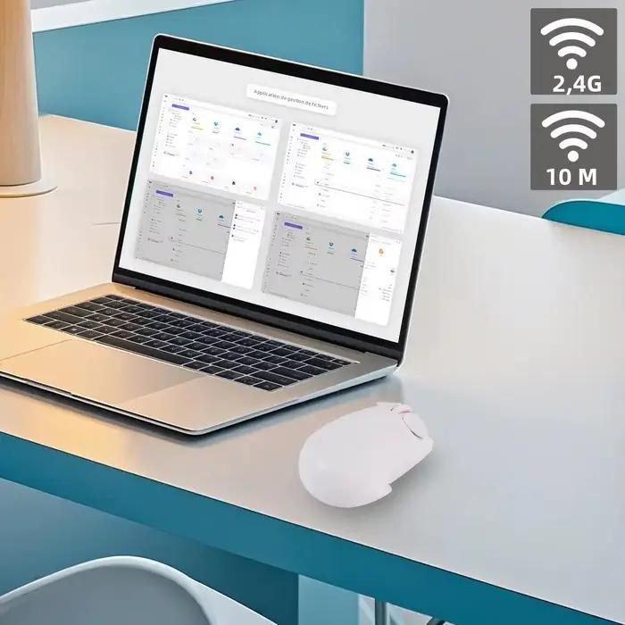 Souris ergonomique sans fil 2.4G Bluetooth double mode