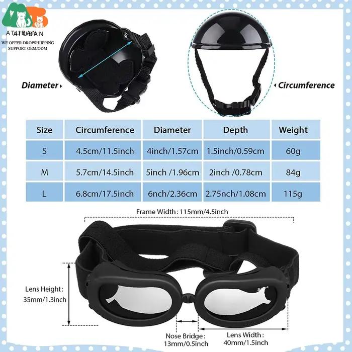 Casque et lunettes pour animaux de compagnie, casquette pour chien, chapeau pour chien, lunettes de soleil pour l'équitation, protection de sécurité des activités de plein air, animaux de compagnie