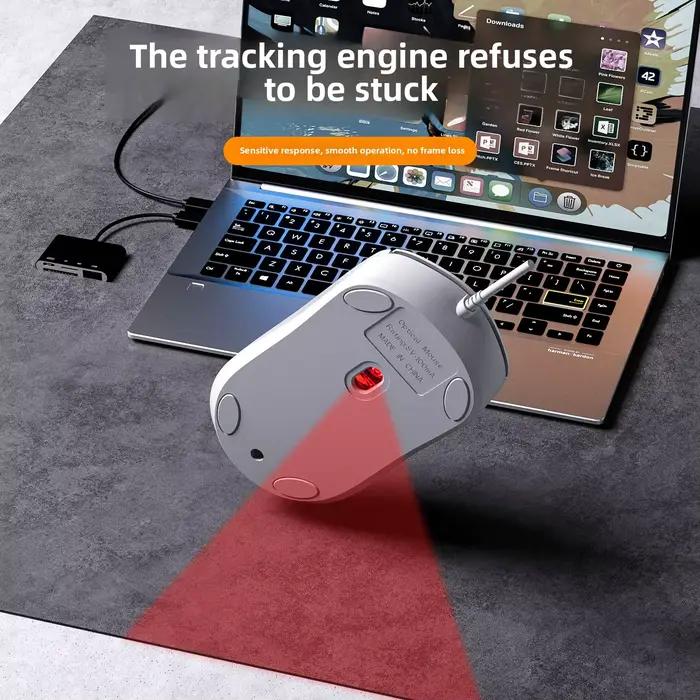 Souris filaire givrée USB 1600DPI bouton souple