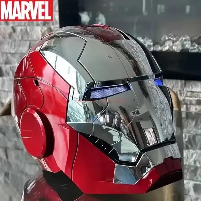 Casque de cosplay Iron Man Mk5 Marvel AutoKing, modèle réduit à l'échelle 1:1, jouet portable avec commande vocale et lumière, pour adultes, cadeau d'anniversaire