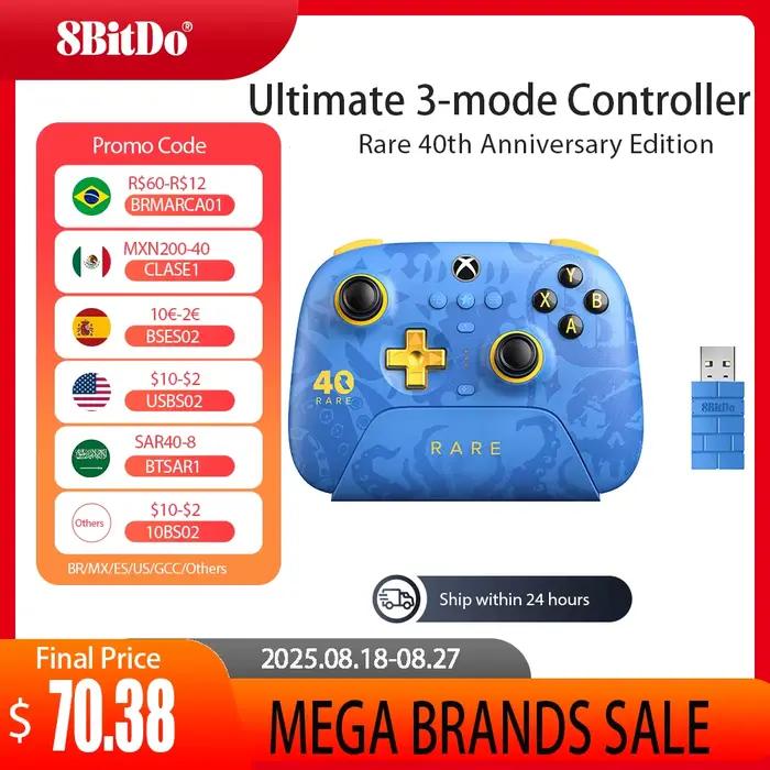 8BitDo Ultimate Contrôleur sans fil 3 modes pour Xbox