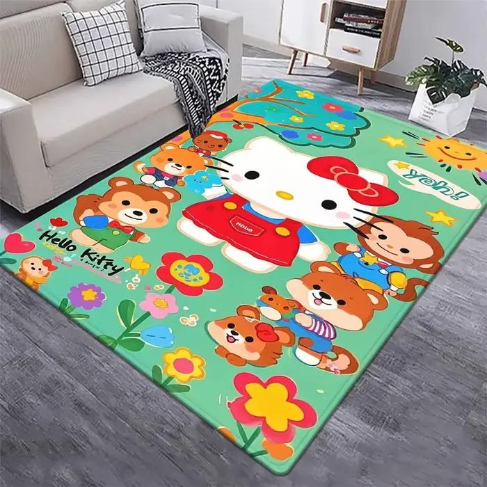 Tapis imprimé léopard Hello Kitty