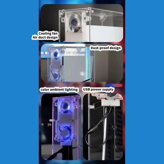 Housse transparente pour console jeu mince avec système refroidissement amélioré 896C