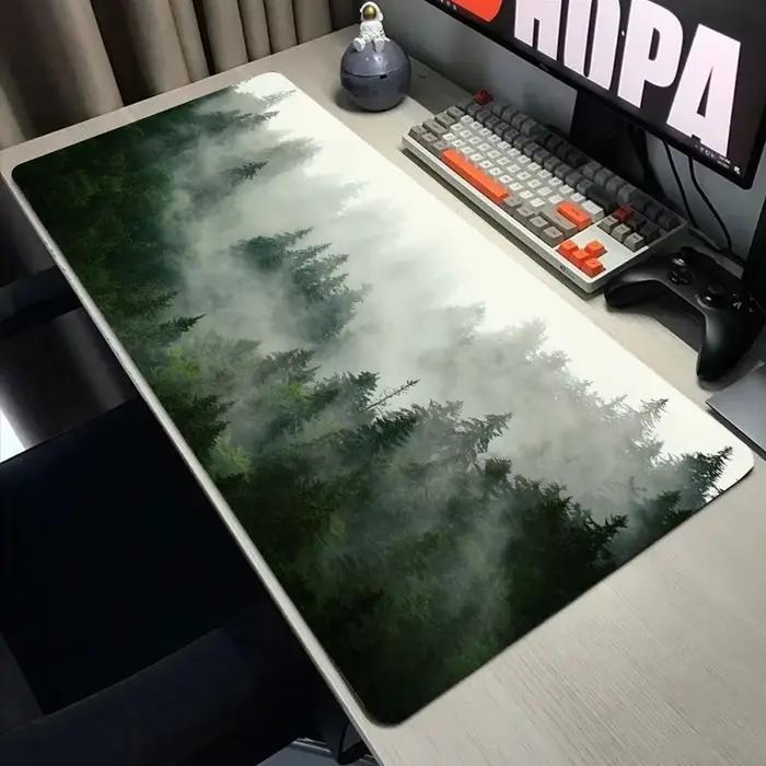 Tapis de souris forêt de montagne brumeuse paysage grand