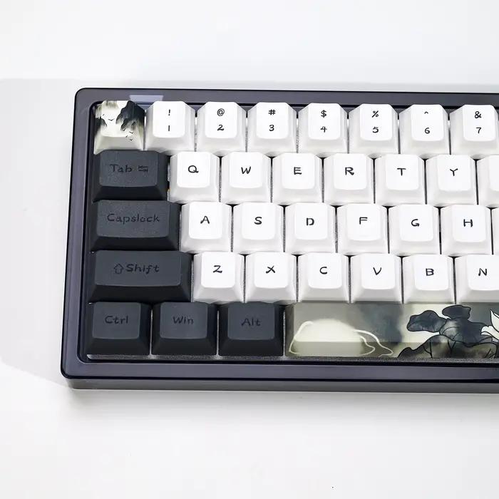 KBDiy encre Lotus Keycap 142 touches profil Cherry rétro Keycaps PBT