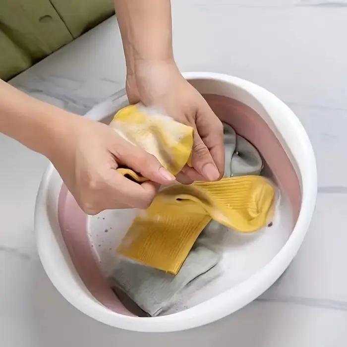 Bassin de bain de pieds pliable, 1 pièce, pour trempage des pieds, seau en plastique épais, pieds pliables multifonctions, baignoire de trempage, linge pliable