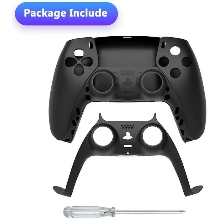 Coque de remplacement en plastique ABS noir pour manettes DualSense5 design moderne boite de contrôleur de remplacement occaions spéciales gaming originalité
