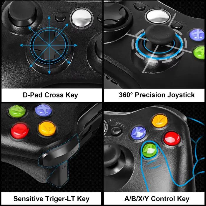 Contrôleur de jeu sans fil pour Xbox 360 PC 2.4G manette de jeu avec interface USB boutons linéaires pour consoles de jeux vidéo occasions spéciales