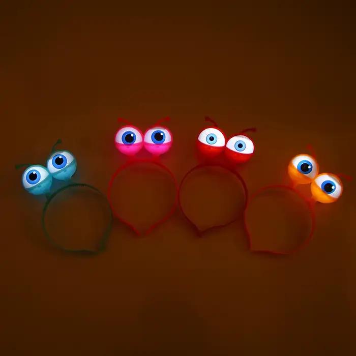 Accessoires de Costume d'halloween, globe oculaire Alien, cerceau de cheveux LED, bandeau lumineux clignotant, accessoires de cheveux amusants de fête, cadeau pour enfants