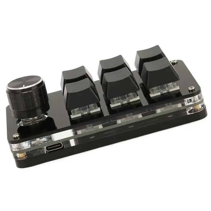 Mini clavier mécanique à 6 touches avec bouton rotatif