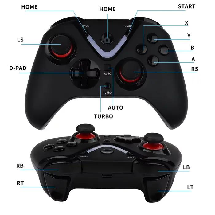 Manette de jeu sans fil avec éclairage LED