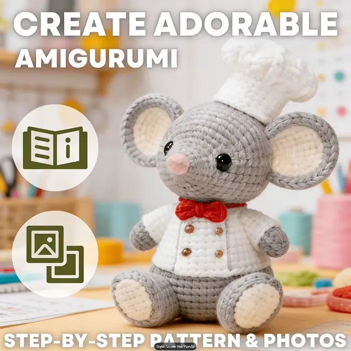 Kit de crochet Chef Mouse pour adultes débutants