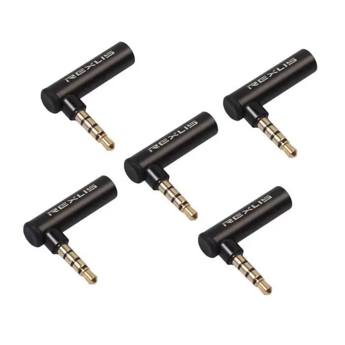 Adapteur Audio 3.5mm Mâle à Femelle 90 degrés Angle Droit Compatible Apple Android PC Occasions Spéciales Écouteurs Microphone Jack