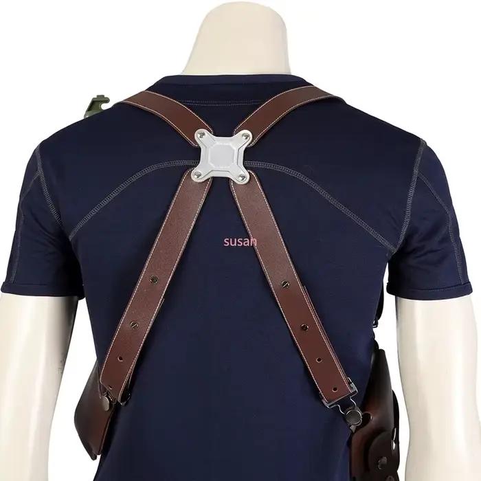 Accessoires de costume pour jeu de carnaval et d'Halloween, ceinture utilitaire avec sacs, T-shirt de cosplay héros Leon Kennedy, sous-bras d'officier 787KM3