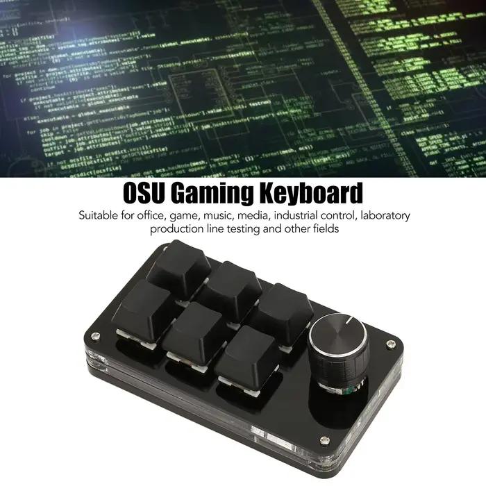Mini clavier mécanique à 6 touches avec bouton rotatif