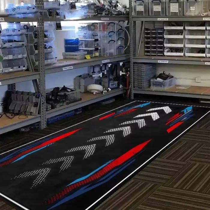 Tapis de garage pour moto VIKAMA, tapis d'atelier de réparation, tapis lavable et marchable, tapis de chambre, tapis de présentation pour moto, décoration intérieure