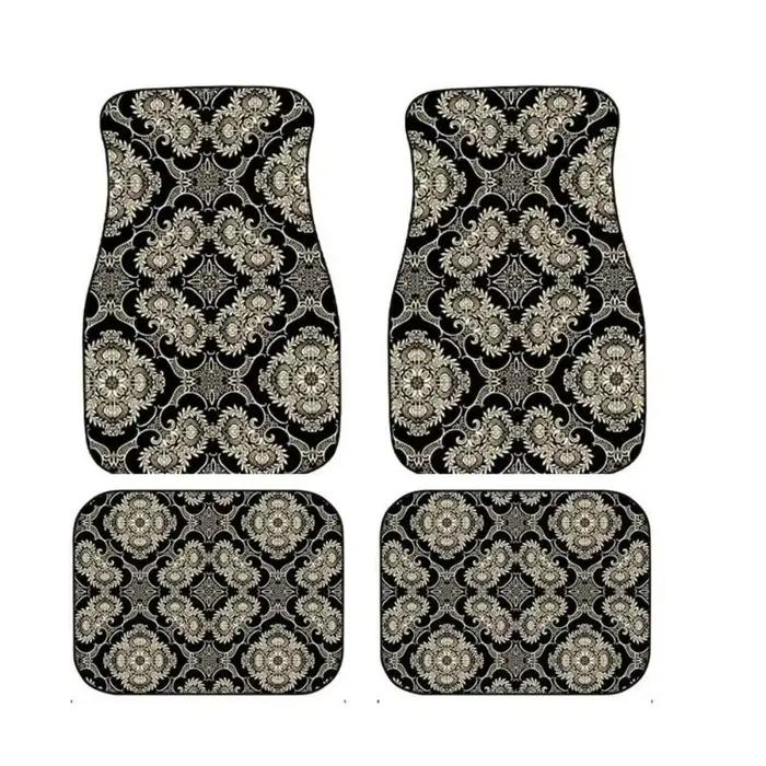 4 tapis de sol de voiture rétro bohèmes, antidérapants, résistants à la saleté, style tapis persan, robustes, pour la décoration et la protection des sols de voiture