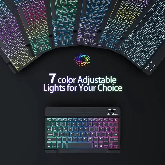 Mini clavier Bluetooth rétroéclairé rvb 10 pouces