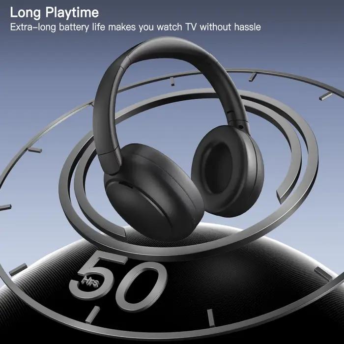 Ecouteurs sans fil eppfun Bluetooth 2.4G avec isolation phonique mousse à mémoire de forme pour musique, vidéo, méditation et sports