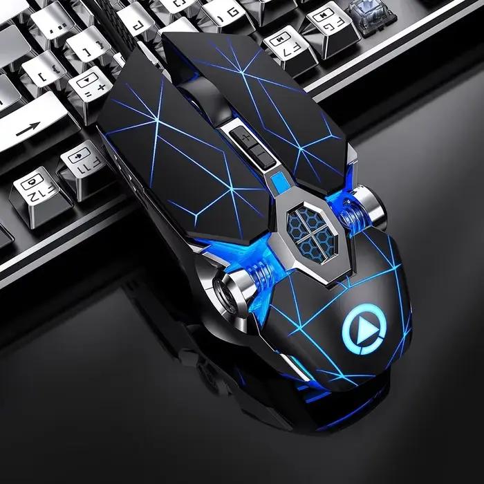 Souris de jeu professionnelle 3200dpi 7 boutons rétro-éclairée support macro mécanisme silencieux filaire pour gamer occassions spéciales