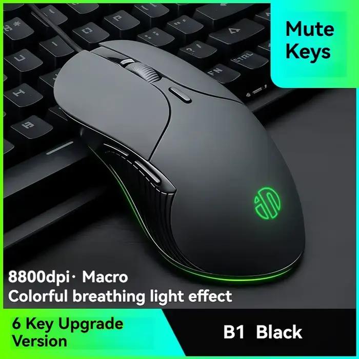 Souris filaire de jeu Macro 8800DPI réglable 6 boutons clic silencieux