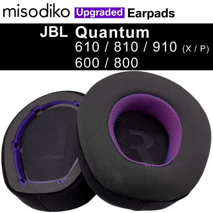 Coussinets d'oreille en matériau hybride violet ou noir pour JBL Quantum 910 910X 910P 810 610 800 600 amélioration sonore et confort pour gamer occasionnels et professionnels