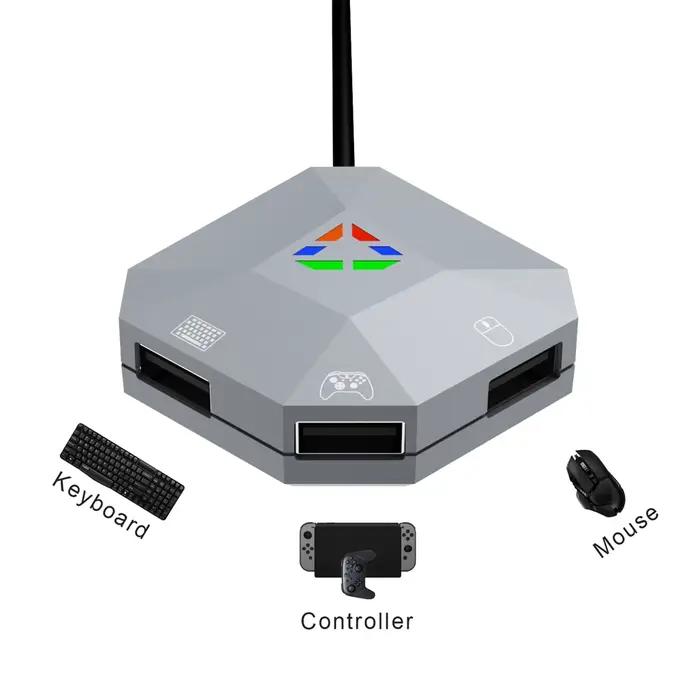 Adaptateur Clavier Souris USB Filaire Compatible PS4 PS3 Xbox Series S/X Xbox One PC Navigation Intuitive Indicateur LED Occasions Spéciales