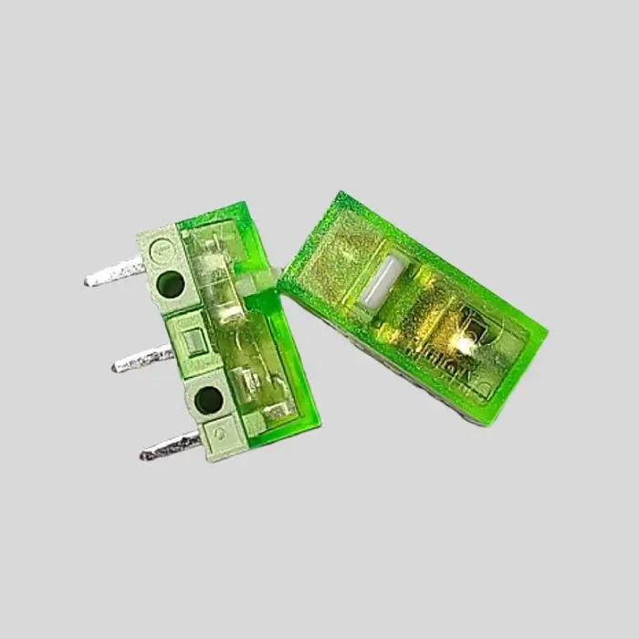 Nouveau HUANO jaune vert violet Transparent blanc point souris Micro bouton de commutation 90M 100M 120 millions de clic Lifespan 1 pièces