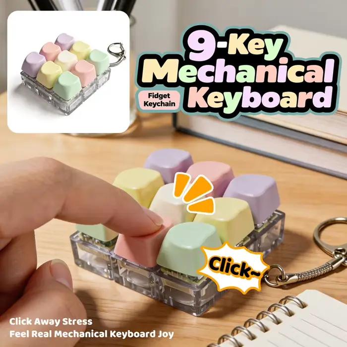Mini-clavier en forme de cœur à 9 touches avec son clac clair ASMR