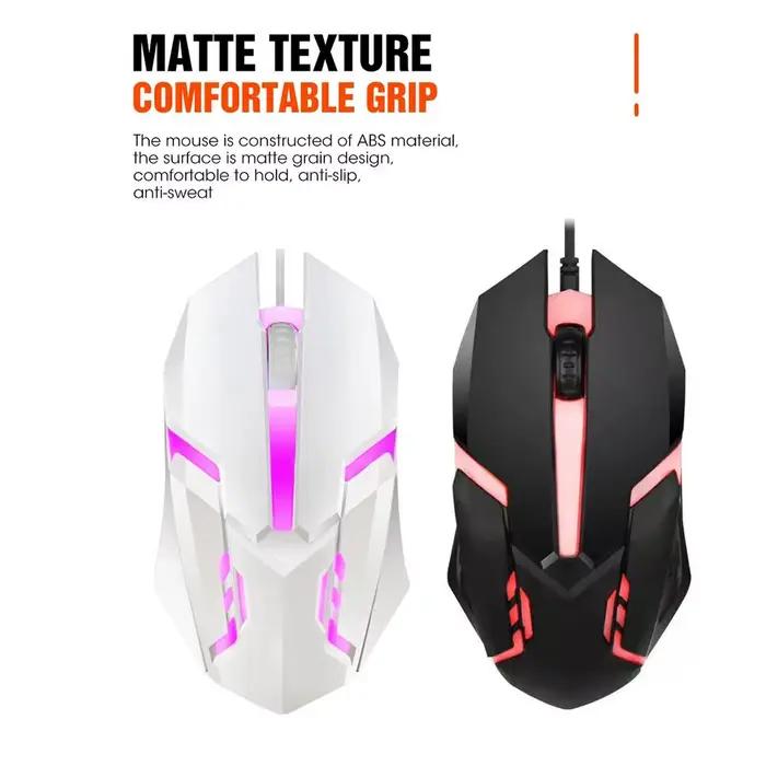 Souris de jeu filaire LED lumineuse à 3 touches