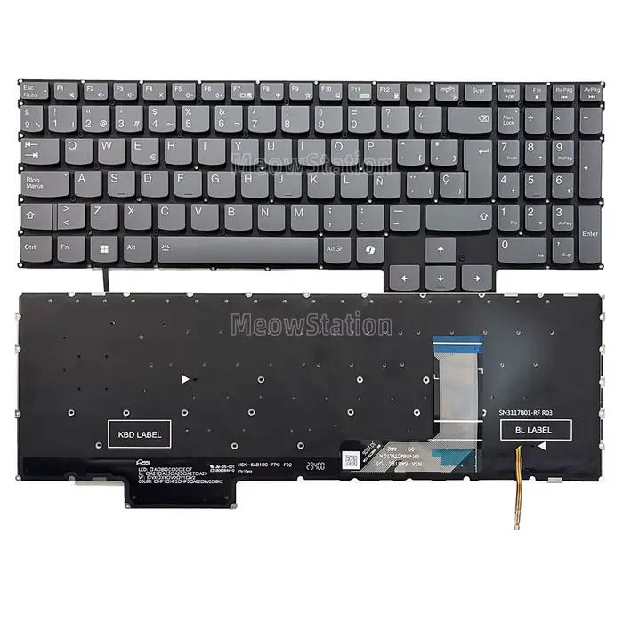 Clavier rétroéclairé espagnol pour Lenovo Legion LOQ 15IRX9 15IAX9I 15ARP9 15AHP9 15IAX9 15APH8 15IRH8 16APH8 16IRH8