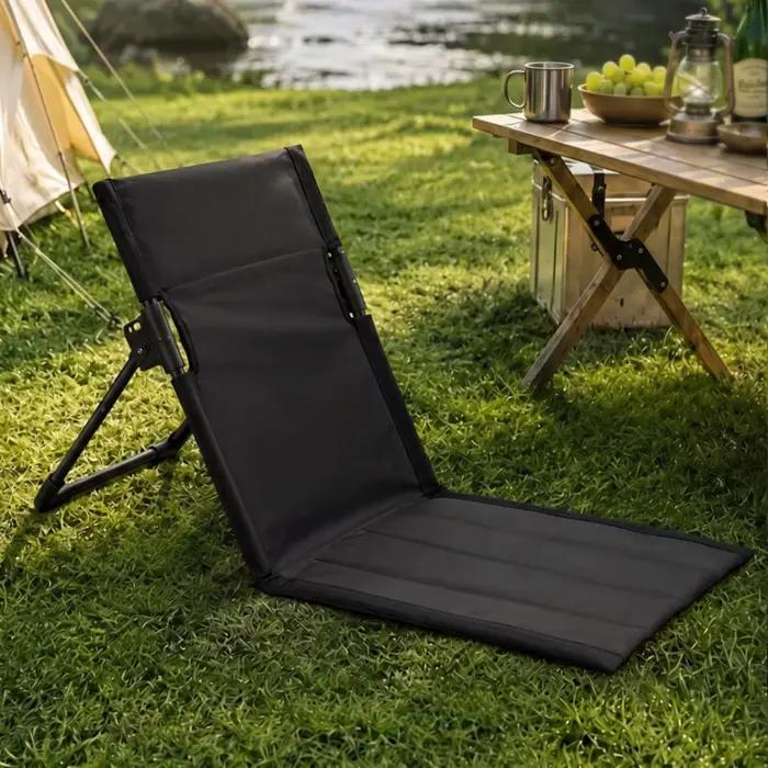 Tapis de plage pliable avec dossier, chaise longue pliable confortable, chaise longue pliable, mobilier durable et polyvalent