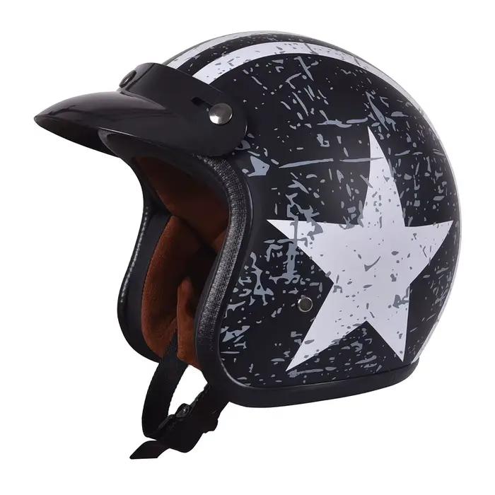 Casque de moto vintage homologué DOT, 3/4 ouvert, Casco Jet Scooter, unisexe, demi-casque 3/4 ouvert, vente en gros