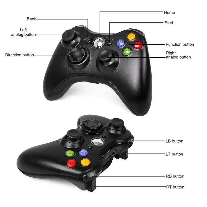 Contrôleur de jeu sans fil pour Xbox 360 PC 2.4G manette de jeu avec interface USB boutons linéaires pour consoles de jeux vidéo occasions spéciales