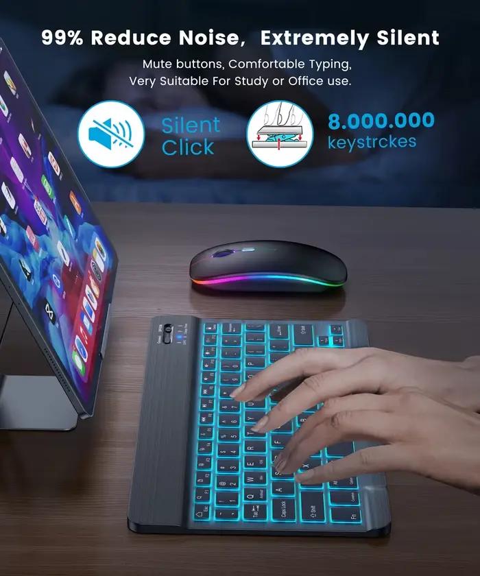 Mini clavier Bluetooth rétroéclairé rvb 10 pouces