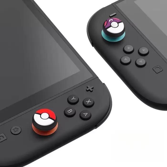 Capuchons de joystick en silicone Poke Ball Anime pour Nintendo Switch 2 2025 – Protège-joysticks Joy-Con de dessin