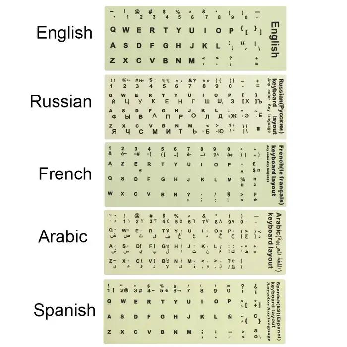Autocollants pour clavier avec lettres anglaises