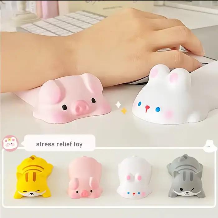 Tapis de souris de poignet en forme d'animal mignon, support de main, oreiller, repose-bras, mousse à mémoire de forme, design érgonomique pour bureau, portable, chien, chat, ours, jouets occasions spéciales