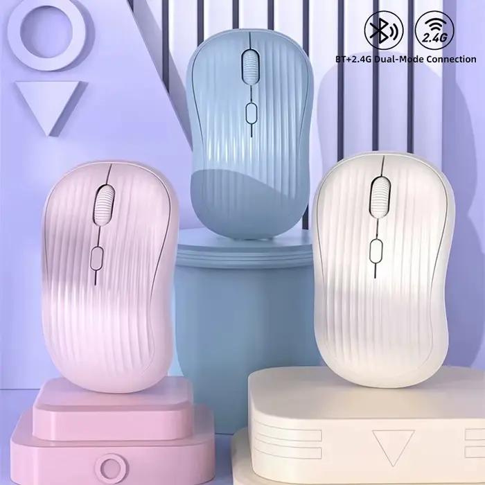 Souris sans fil double mode Bluetooth 2.4G rechargeable Type-C