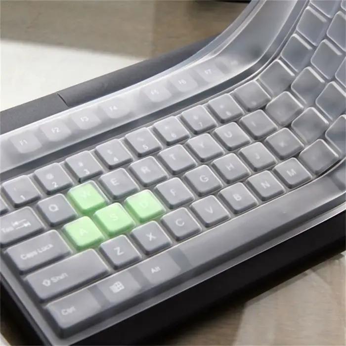 Pour PC ordinateur anti-poussière Silicone Transparent clair clavier peau protecteur