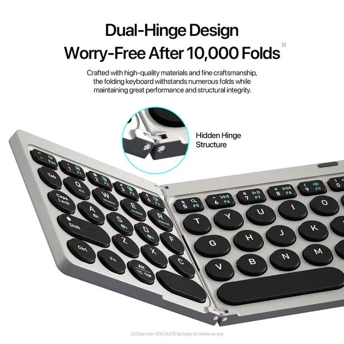 Mini Clavier Bluetooth Pliable Avec Pavé Tactile Et Support Pour Téléphones Tablettes PC Compatible Avec iOS Android Windows Mac Pour Utilisation Polyvalente Occasions Spéciales