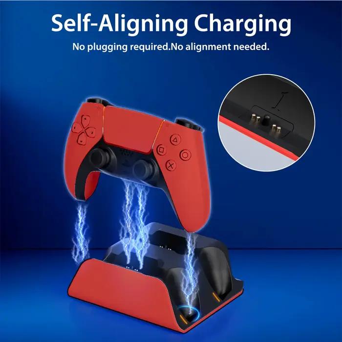 Station de charge rapide pour contrôleurs PS5, double station de chargeur de manette de jeu sans fil, accessoire de support de charge PlayStation 5 pour gamer à offrir pour occasions spéciales