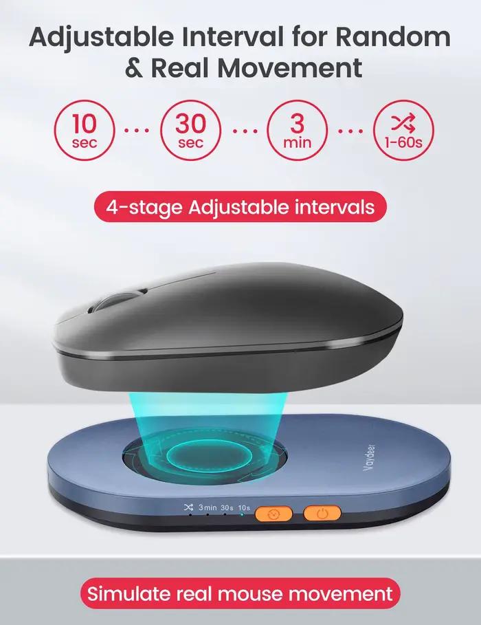 Vaydeer Jiggler de souris indétectable avec adaptateur secteur et simulateur de déplacement