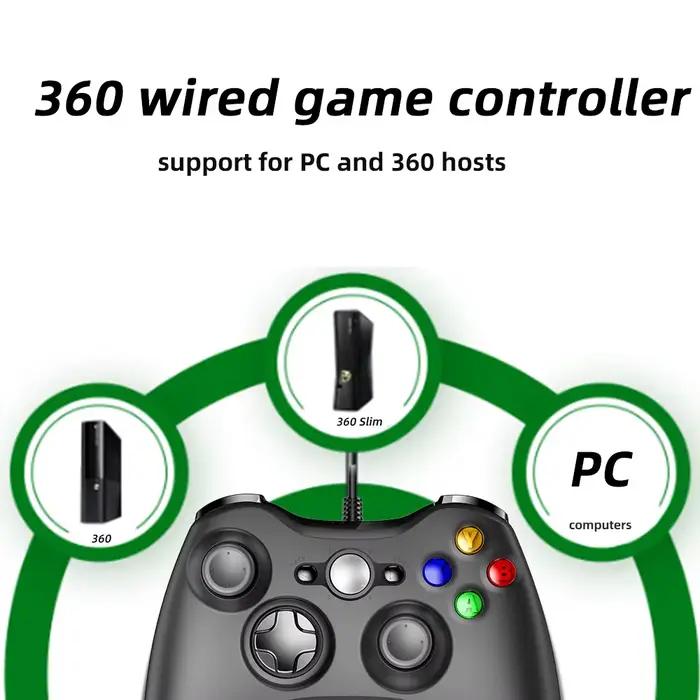 Manette de jeu filaire 360 pour PC et Xbox, boutons membranaux, moteur intégré, cinq couleurs disponibles, pour une expérience de jeu personnalisée et immersive