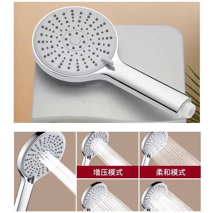Pommeau de douche haute pression, salle de bain, 5 fonctions, économie d'eau, mural, ABS chromé, accessoire de pluie