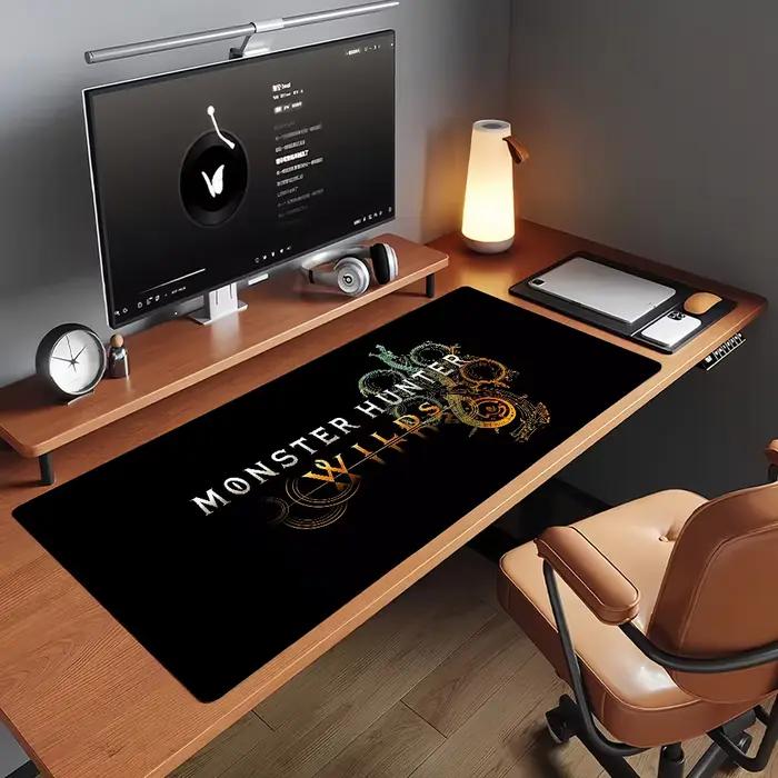 Tapis de souris Game Monster Hunter W-Wilds en caoutchouc avec repose-poignet pour joueurs et décor de bureau résistant et antidérapant pour ordinateur portable et table de travail