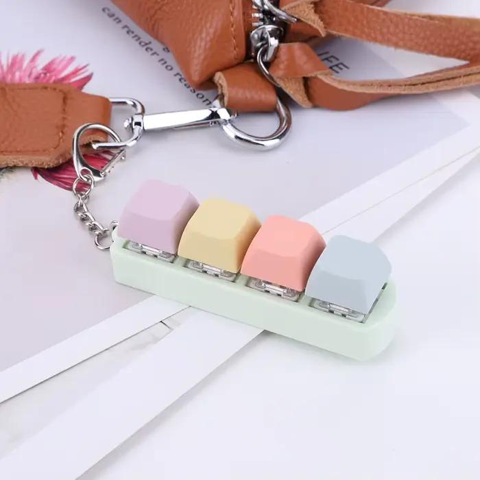 Clavier clé jouet 4 touches bouton Keycap Fidget porte-clés