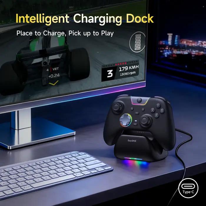 Manette de jeu sans fil EasySMX X05 Pro avec joysticks à effet Hall