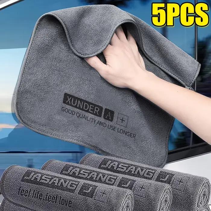 Serviette de lavage de voiture en microfibre haut de gamme, 5/1 pièces, chiffon de nettoyage et de séchage, ourlet, soins de voiture, chiffon de détail, Absorption d'eau, chiffon de voiture