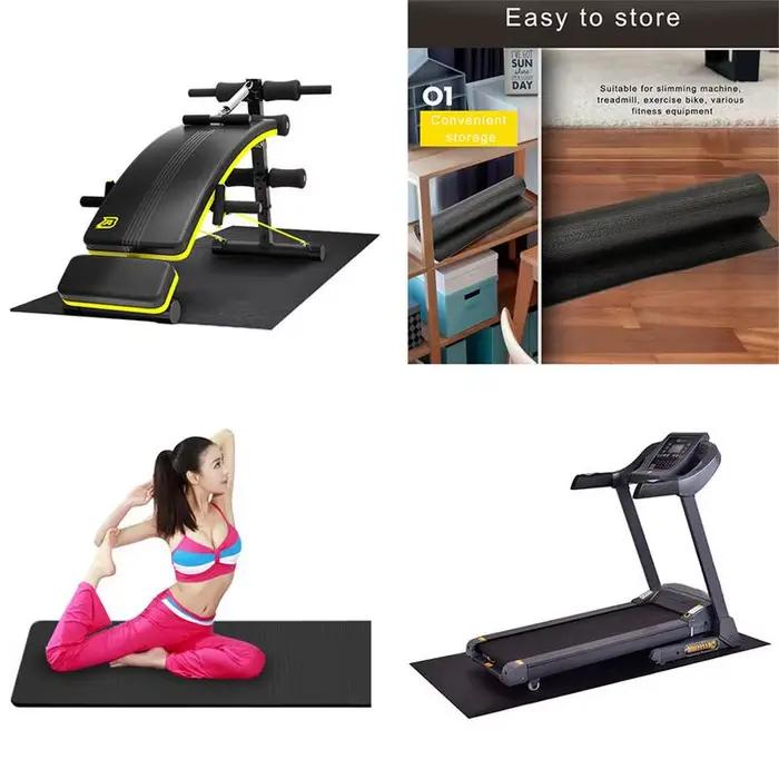 Tapis de tapis roulant pour sols en bois dur, tapis Nbr pour gymnastique, tapis d'entraînement, vélo d'exercice, 120x60cm, Machine à course, coussin absorbant les chocs